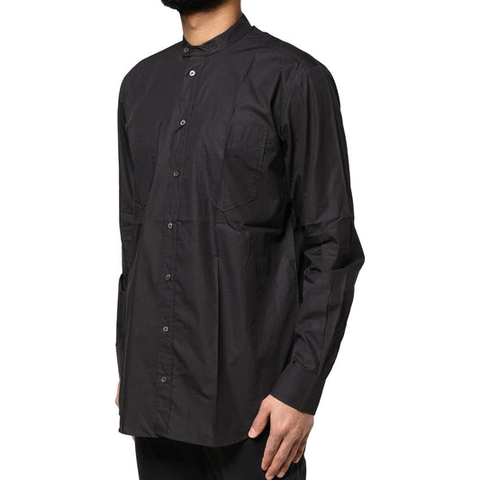 Dolce & Gabbana Black Cotton Button Down Men Casual Shirt