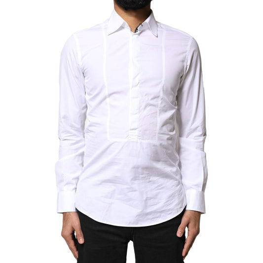 Dolce & Gabbana White Cotton Long Sleeves Formal Dress Shirt TSH86310-37