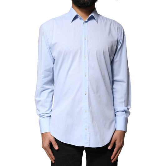 Dolce & Gabbana Light Blue Cotton MARTINI Formal Dress Shirt TSH86336-37