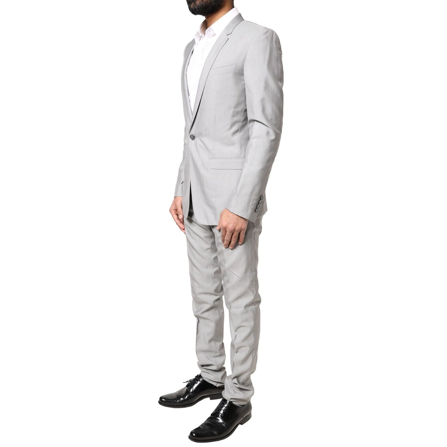 Dolce & Gabbana Light Gray Wool GOLD 2 Piece Formal Suit Dolce & Gabbana
