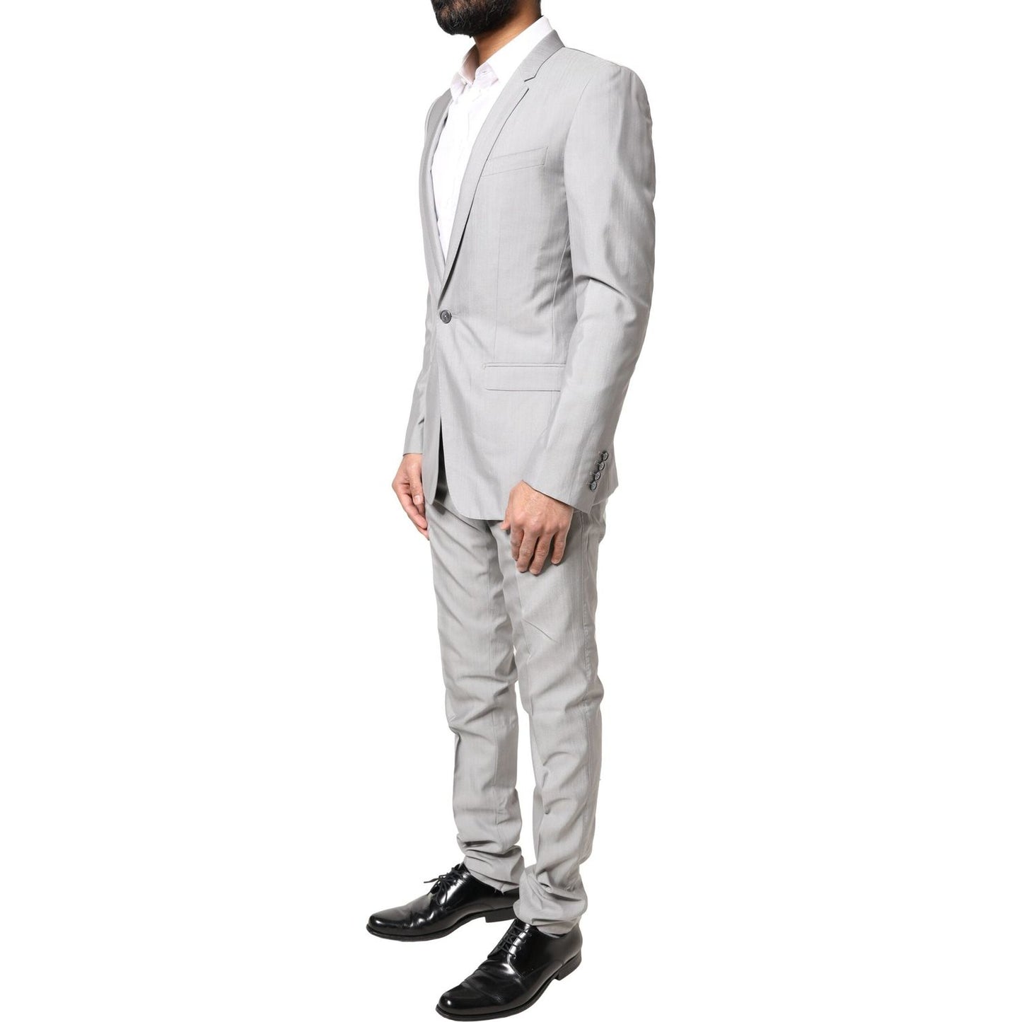 Dolce & Gabbana Light Gray Wool GOLD 2 Piece Formal Suit KOS2248-44