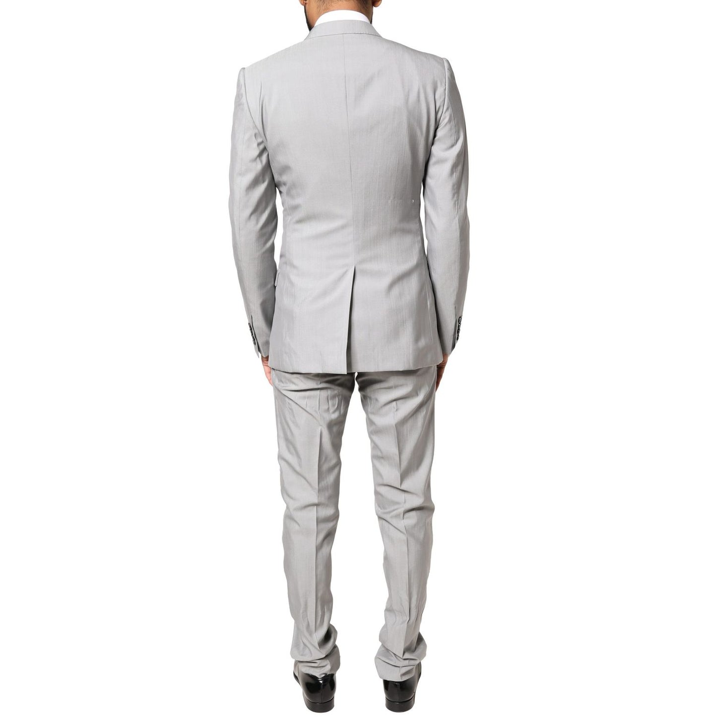 Dolce & Gabbana Light Gray Wool GOLD 2 Piece Formal Suit Dolce & Gabbana