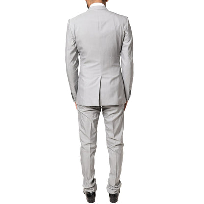Dolce & Gabbana Light Gray Wool GOLD 2 Piece Formal Suit Dolce & Gabbana