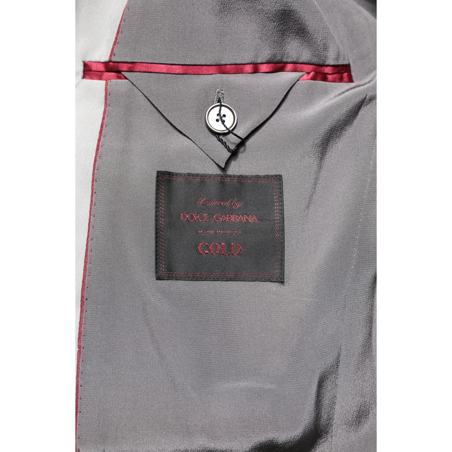 Dolce & Gabbana Light Gray Wool GOLD 2 Piece Formal Suit Dolce & Gabbana