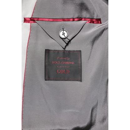 Dolce & Gabbana Light Gray Wool GOLD 2 Piece Formal Suit Dolce & Gabbana