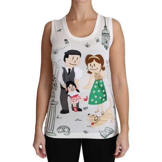 Dolce & Gabbana Elegant White Sleeveless Cotton Silk Shirt Dolce & Gabbana Gray