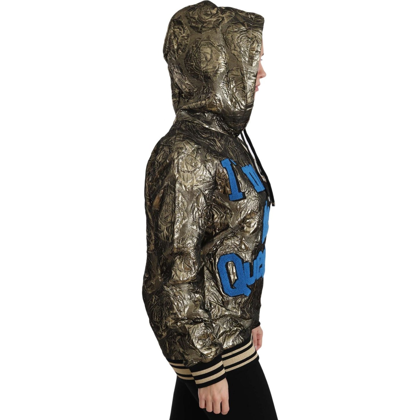 Dolce & Gabbana Im The Queen Jaquard Gold Sweatshirt Hoodie