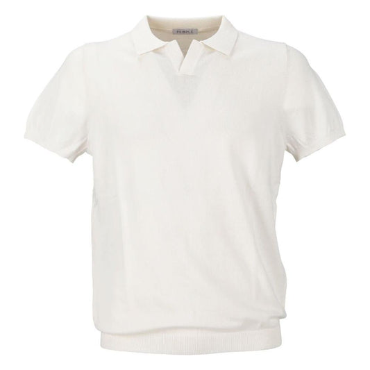 People Of Shibuya White Cotton Polo Shirt PE-14572-IT46 | S