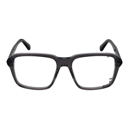 Guess Gray Women Glasses Frame - Full-Rim Square Style, Grey Plastic, 54-17-145, includes branded case, spring hinge, no extra lenses.