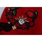 Dolce & Gabbana Ravishing Red Silk Embroidered Shorts Dolce & Gabbana Dark Red