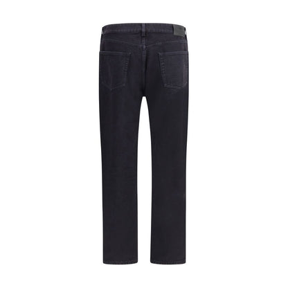 Saint Laurent Black Cotton Straight-Leg Jeans