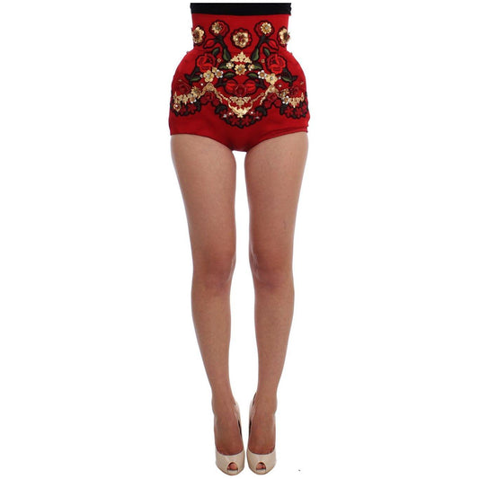 Dolce & Gabbana Enchanted Sicilian Rose Embroidered Mini Shorts Dolce & Gabbana Sienna