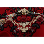 Dolce & Gabbana Red Silk Crystal Roses Shorts SIG20120-3