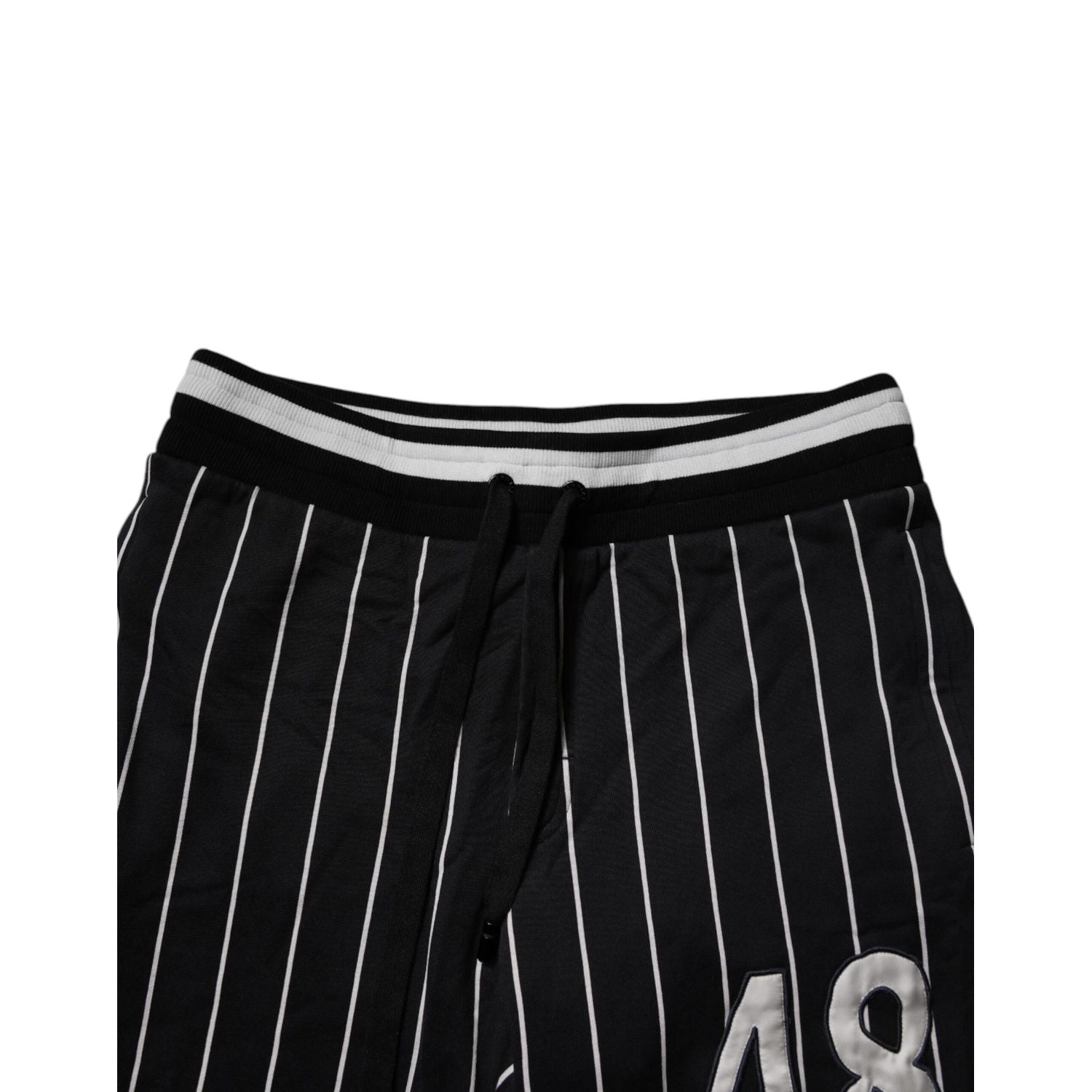 Dolce & Gabbana Black White Stripes Jogger Sweatpants Pants