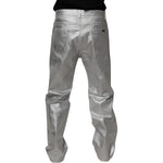 Dolce & Gabbana Metallic Silver Cotton Straight Denim Jeans PAN75214-48