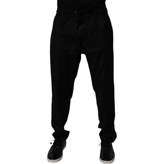 Dolce & Gabbana Black Wool Jogger Sweatpants Pants PAN75257-54