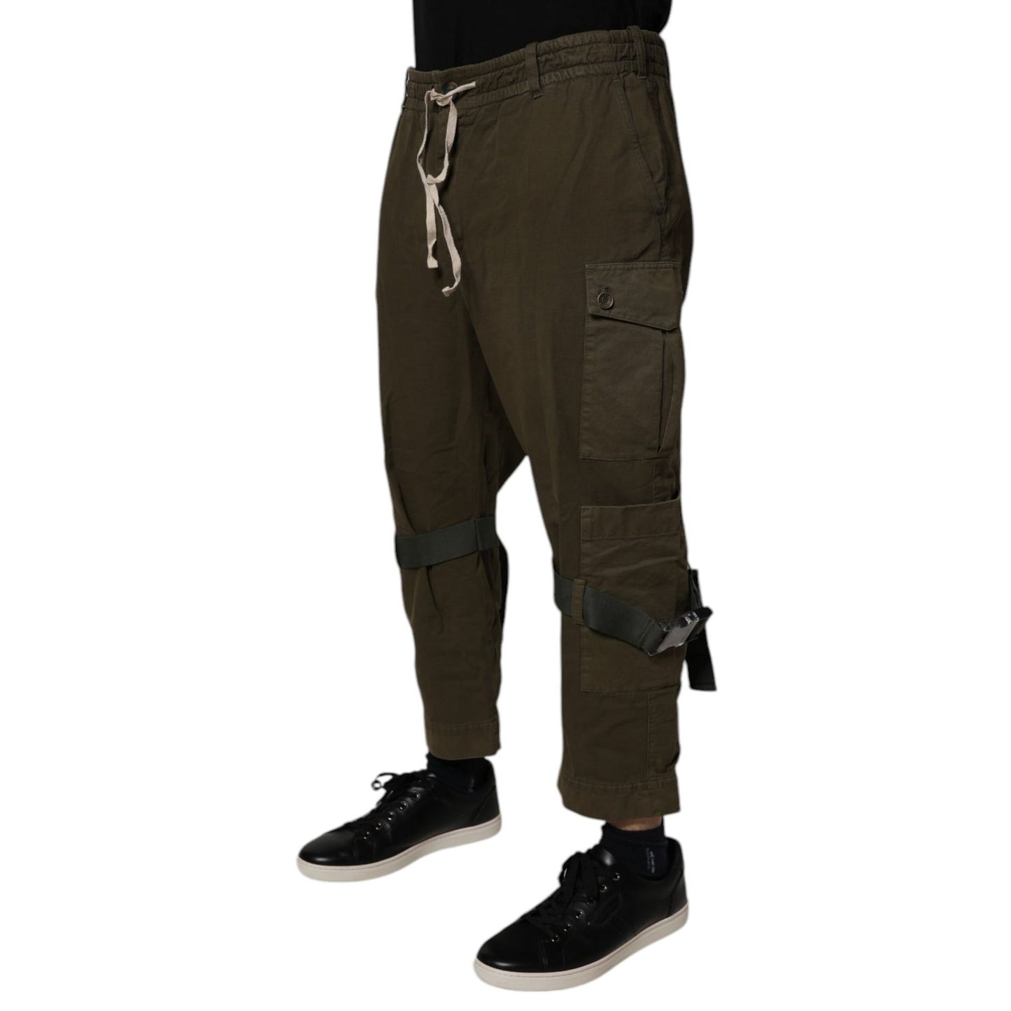 Dolce & Gabbana Brown Cotton Stretch Cargo Pants