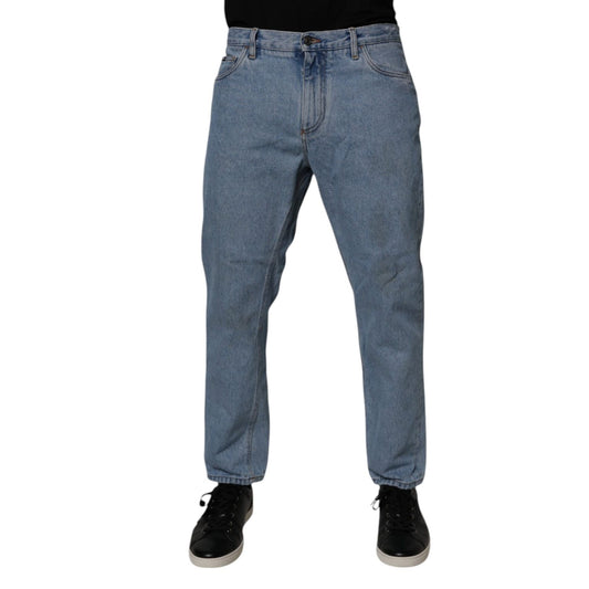 Dolce & Gabbana Blue Cotton Skinny Men Denim Mid Waist Jeans