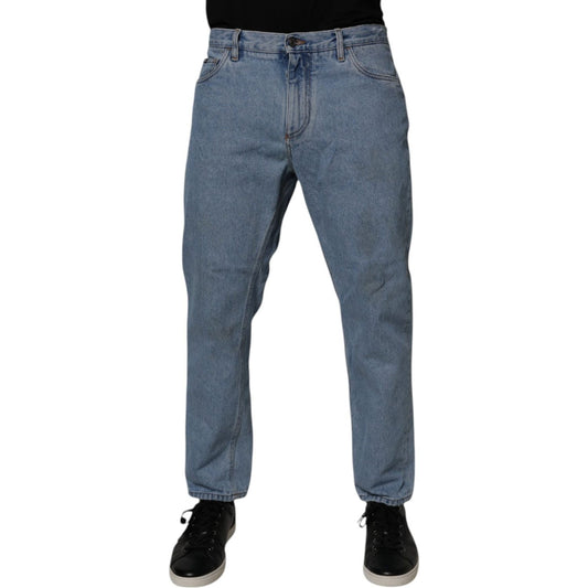 Dolce & Gabbana Blue Cotton Skinny Men Denim Mid Waist Jeans PAN75270-50