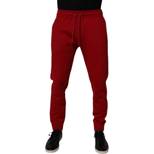 Dolce & Gabbana Red DG Logo Cotton Jogger Men Sweatpants Pants PAN75997-46