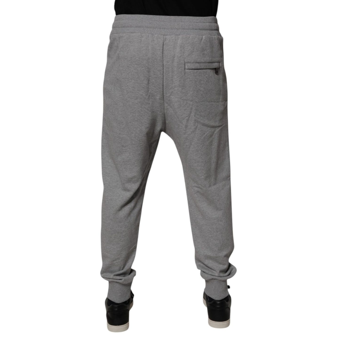 Dolce & Gabbana Gray Logo Cotton Men Jogger Sweatpants Pants