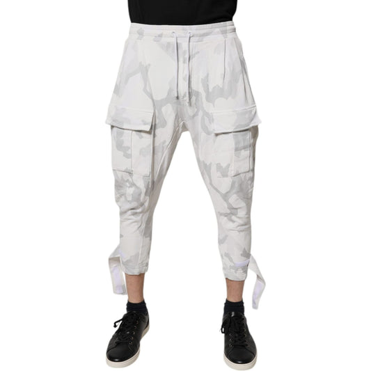 Dolce & Gabbana White Camouflage Cargo Jogger Sweatpants Pants PAN76045-XS