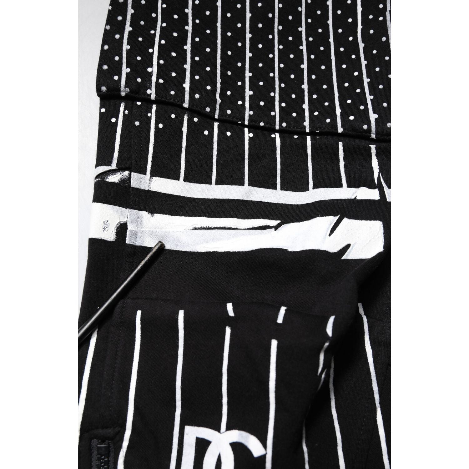 Dolce & Gabbana Black Polka Dot Stripes Cargo Jogger Sweatpants Pants