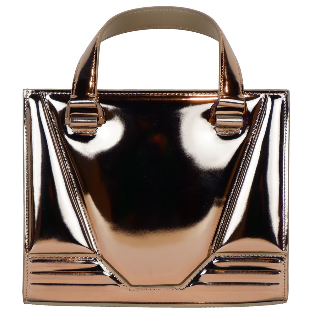 Ferrari Metallic Grey Leather Women Handbag