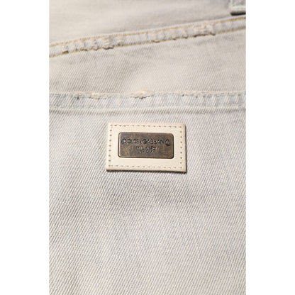 Dolce & Gabbana Light Gray Cotton Skinny Denim Jeans