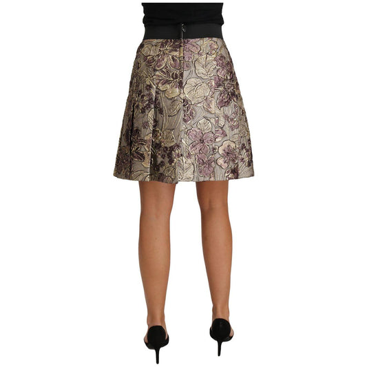 Dolce & Gabbana Floral Jacquard A-Line Skirt Delight Skirt Dolce & Gabbana Dim Gray