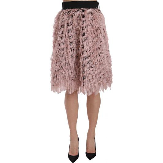 Dolce & Gabbana Wide Elastic Waist High Fashion Skirt Dolce & Gabbana Rosy Brown