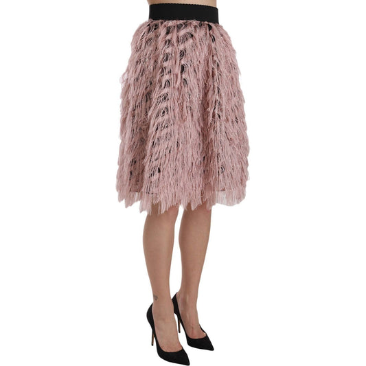 Dolce & Gabbana Wide Elastic Waist High Fashion Skirt Dolce & Gabbana Rosy Brown