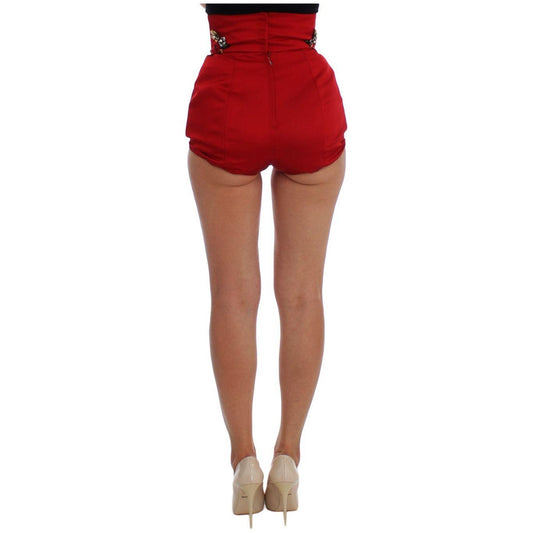 Dolce & Gabbana Enchanted Sicily Crystal-Embellished Silk Shorts Dolce & Gabbana Sienna