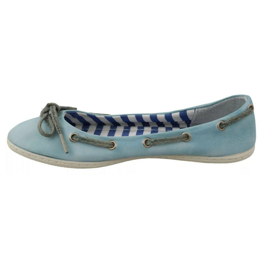 Pantofola D'Oro Sky Blue Suede Lace Bow Loafers Ballet Flat Shoes