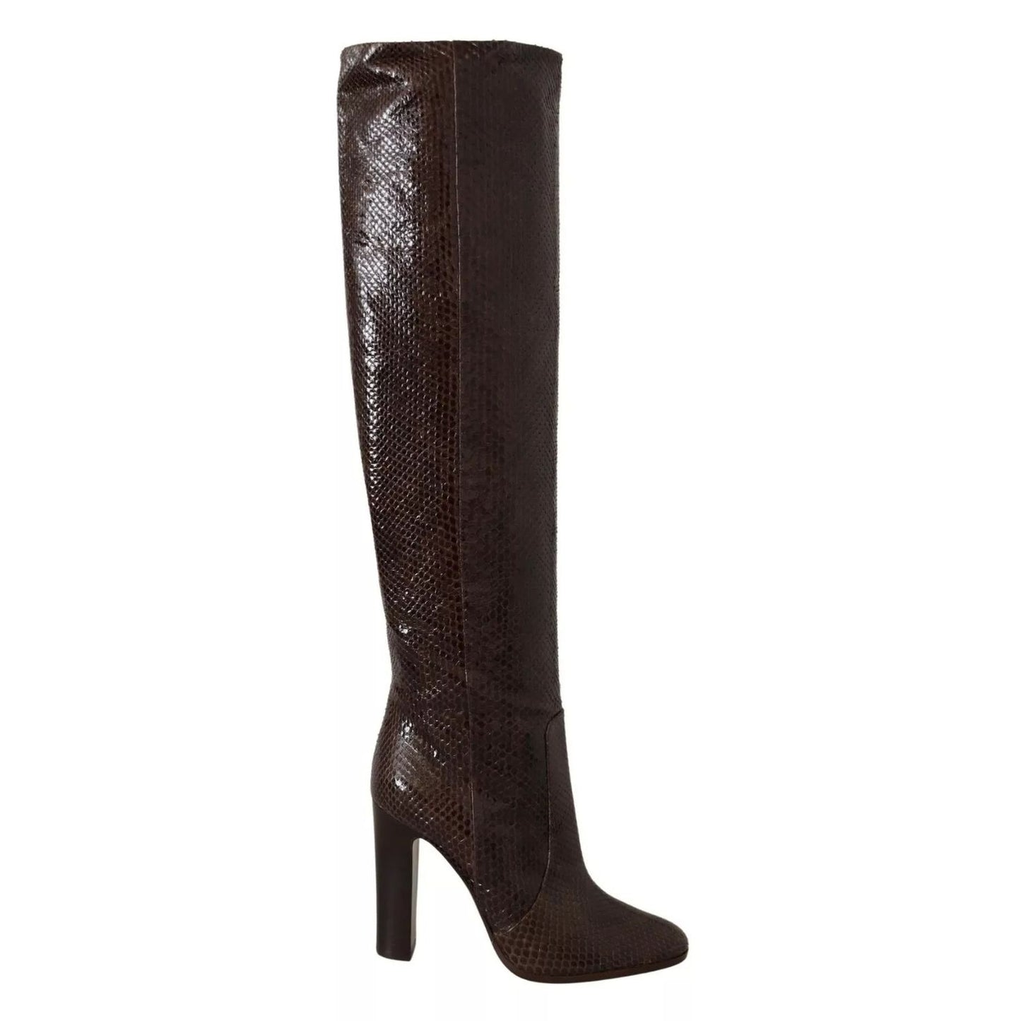 Dolce & Gabbana Brown Exotic Leather Heels High Boots Shoes