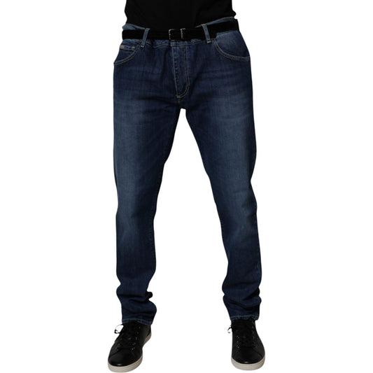 Dolce & Gabbana Blue Washed Cotton Stretch Skinny Denim Jeans