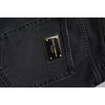 Dolce & Gabbana Black Cotton Cargo Denim Men Bermuda Shorts
