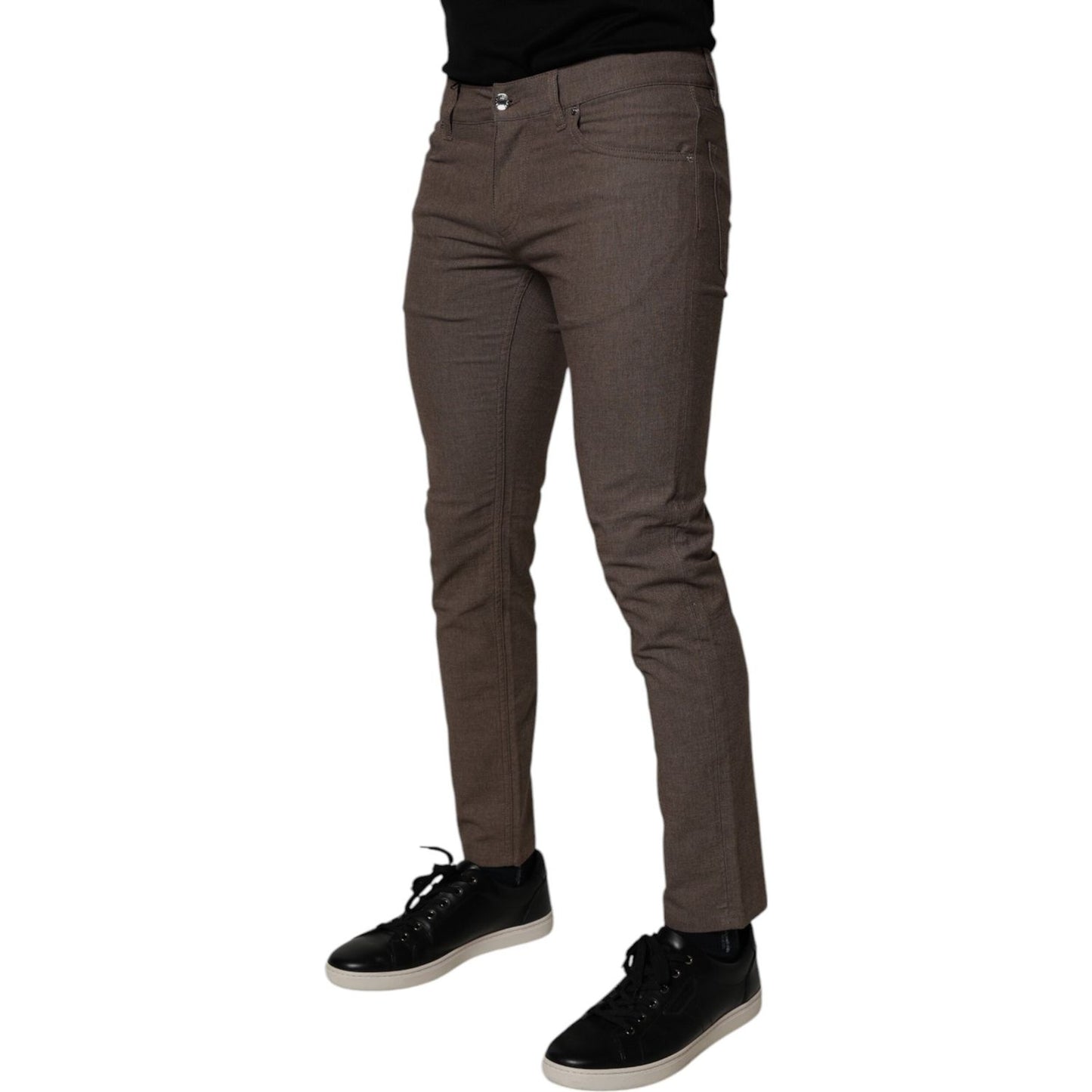 Dolce & Gabbana Brown Cotton Stretch Chino Pants