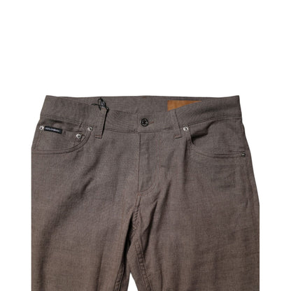 Dolce & Gabbana Brown Cotton Stretch Chino Pants