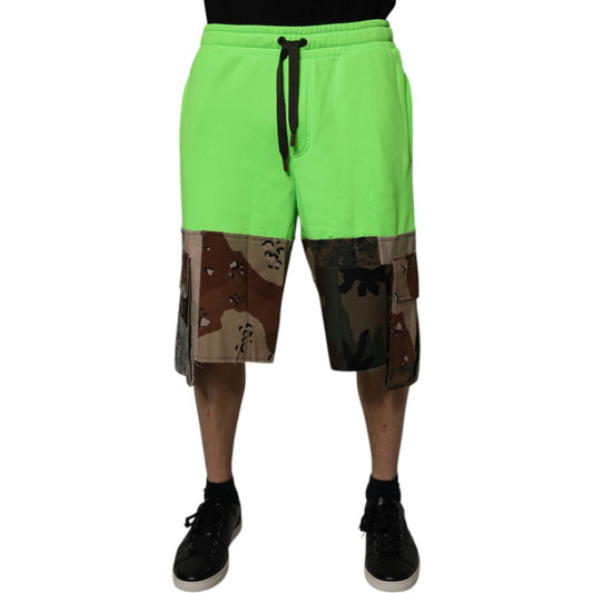 Dolce & Gabbana Green Patchwork Cargo Bermuda Shorts PAN75727-48