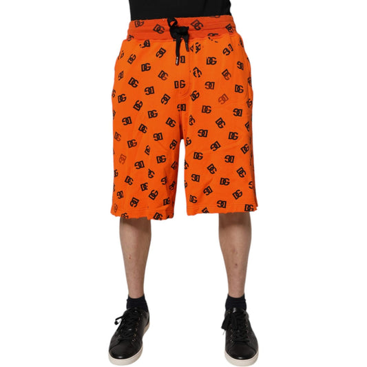 Dolce & Gabbana Orange Logo Monogram Cotton Bermuda Shorts PAN76178-48