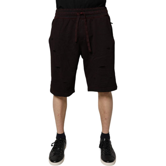 Dolce & Gabbana Bordeaux Cotton Bermuda Sweatshorts Shorts PAN76179-56