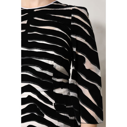 Dolce & Gabbana Black White Zebra A-line Sheath Mini Dress