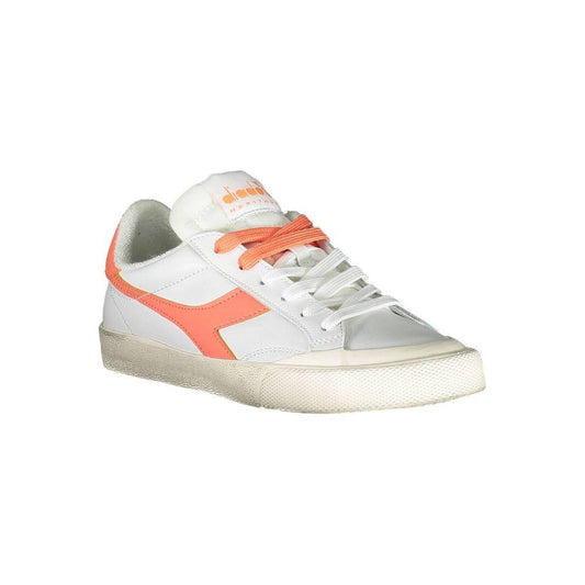 Diadora White Leather Women Sneaker Diadora Light Gray