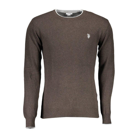 U.S. POLO ASSN. Brown Wool Men Sweater