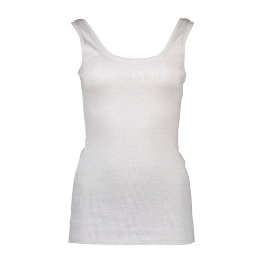 Silvian Heach White Cotton Women Top Silvian Heach Light Gray