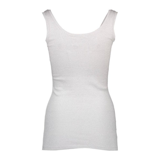 Silvian Heach White Cotton Women Top Silvian Heach Light Gray