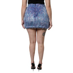 Dolce & Gabbana Multicolor Plush Fabric High Waist Mini Skirt