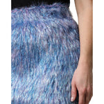 Dolce & Gabbana Multicolor Plush Fabric High Waist Mini Skirt