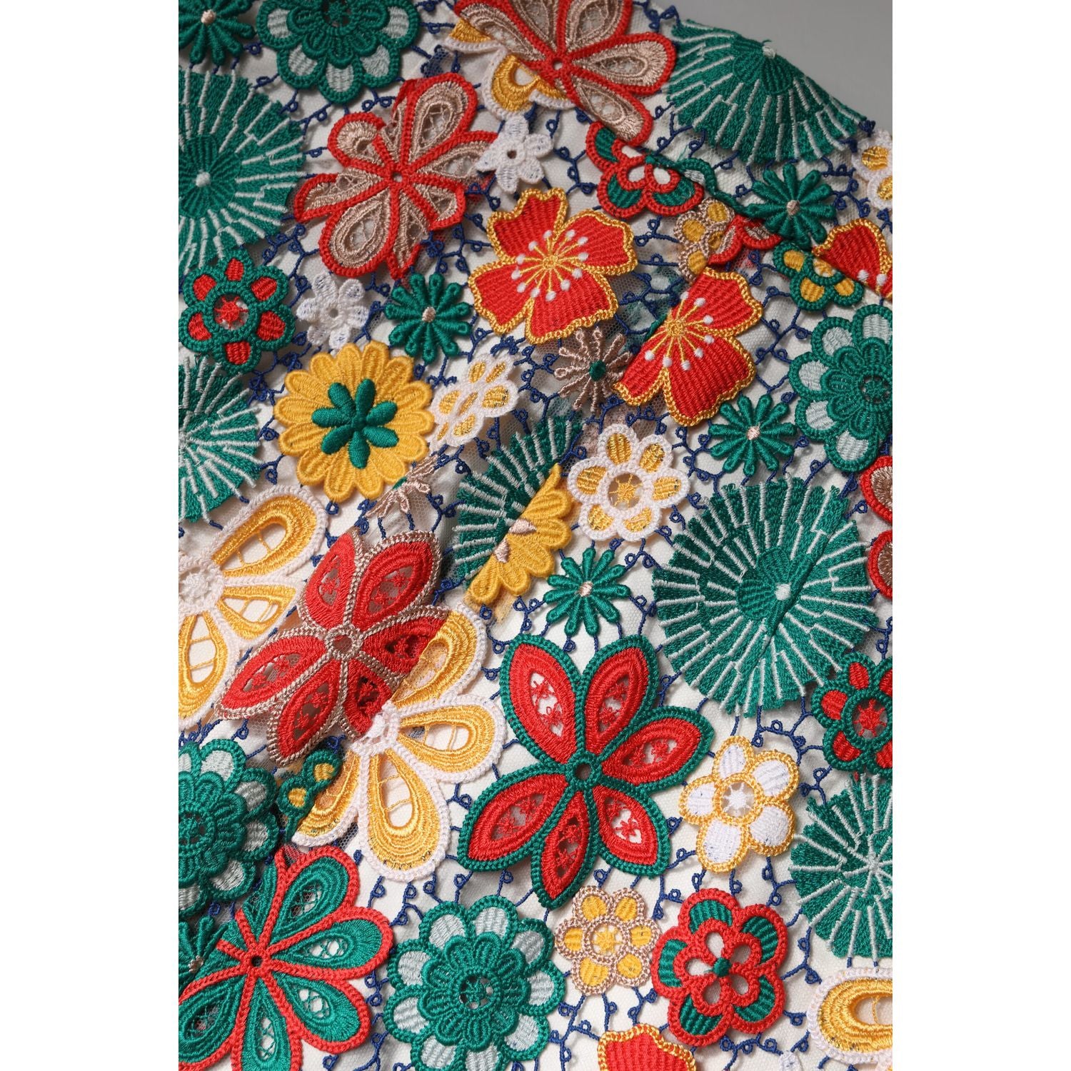 Dolce & Gabbana Multicolor Floral Lace High Waist Mini Skirt